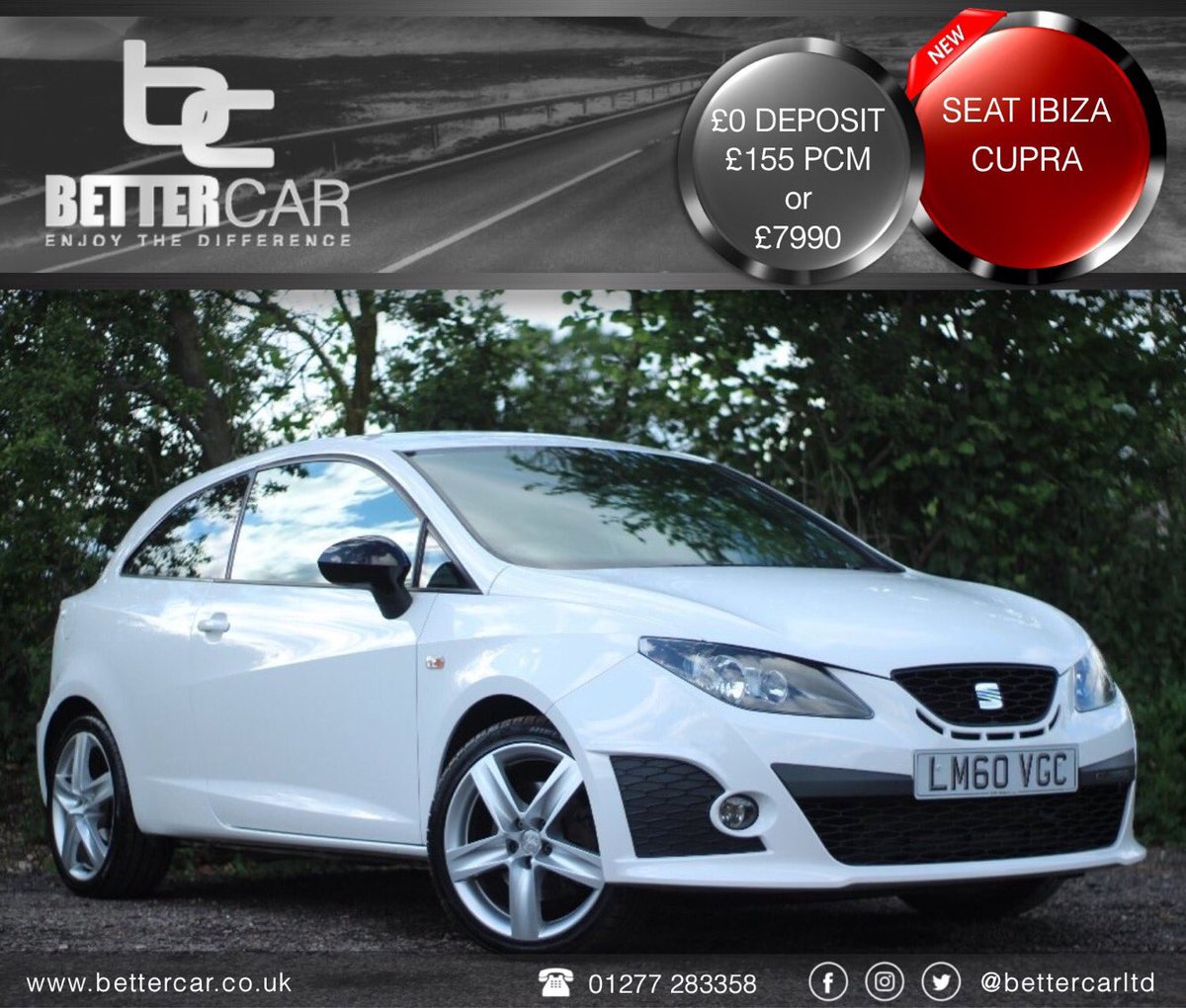 bettercarltd's tweet photo. RARE SEAT IBIZA CUPRA DSG!!

£155 PCM or £7990

T&amp;C's APPLY

📞01277 283358 

   #carsforsale #carsofinstagram #carfinance #brentwood #essex https://t.co/neCDGx6dgp