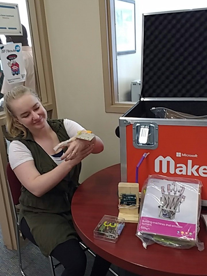 HTZfan's tweet photo. . @hillarydejong of @ES_JSF is excited to try to #makewhatsnext with the #makerskit from @MicrosoftEduCA. Ideas forming already! https://t.co/1mgRTOE4D3