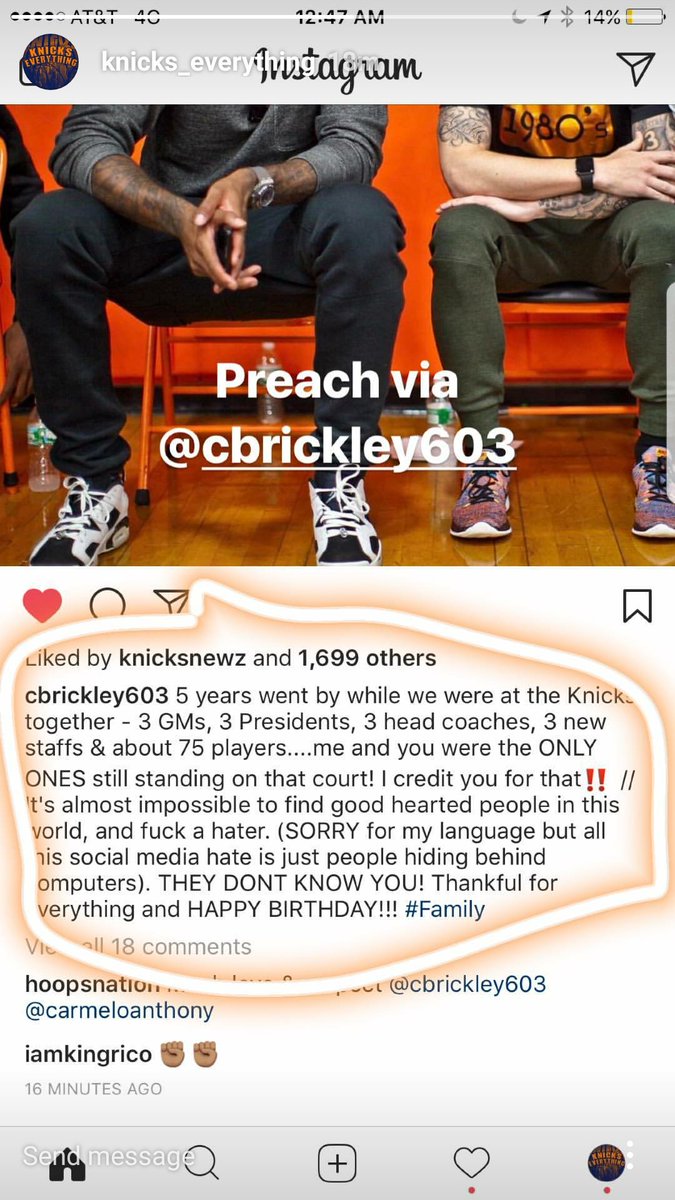 BroKnows368's tweet photo. Happy Born Day to my bro @carmeloanthony They could say w/e they want, but they're not built like you! #teammelo #StayMe7o #BigLutha #Piccle https://t.co/YD33eyiMAe