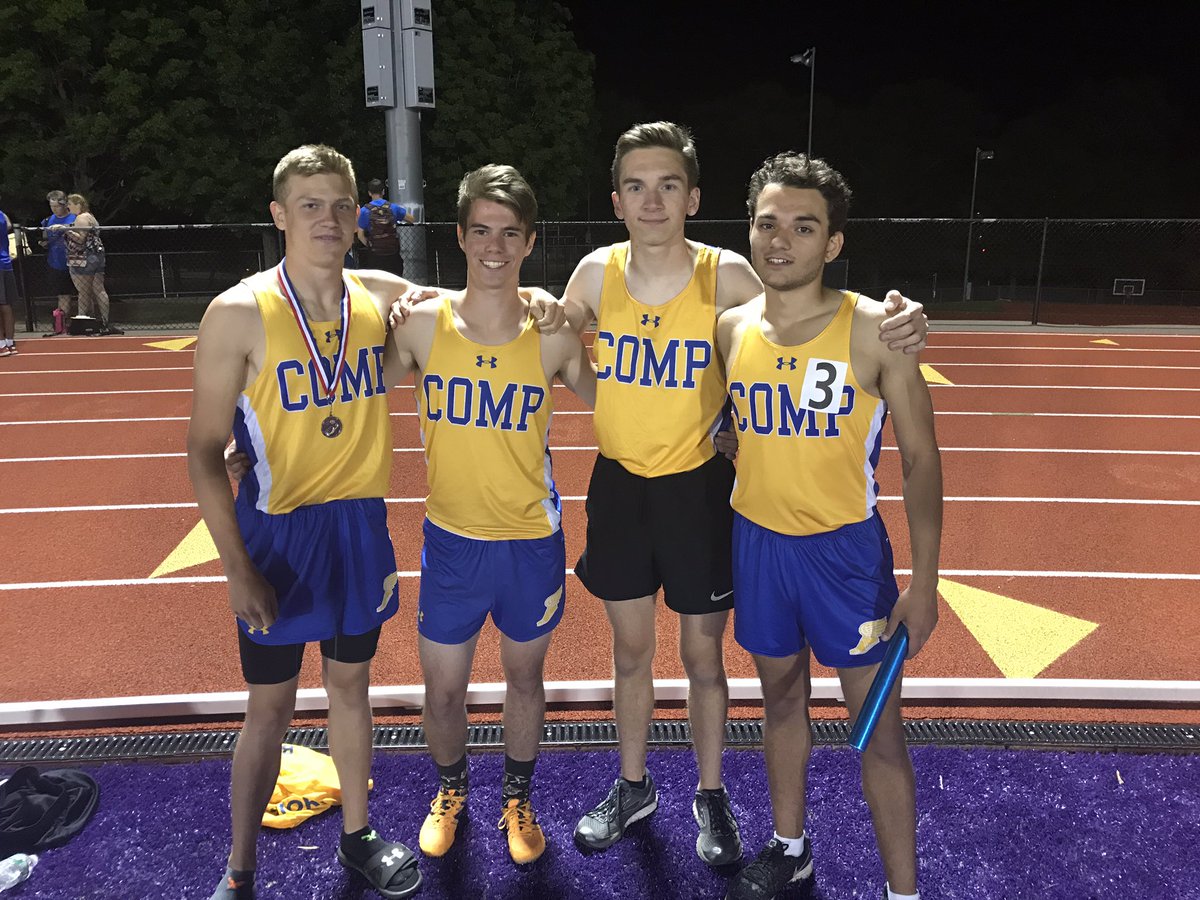 compboystrack1's tweet photo. Boys 4x800 relay breaks last week's record with time of 8:28.05! Congrats to @willmckinstry and @JET_y0 for going out on top. #compproud https://t.co/IixbvCP3QJ