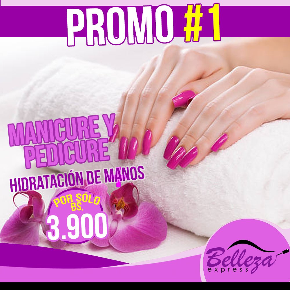 _bellezaexpress's tweet photo. #BellezaExpress tiene una Promoción que no te podrás resistir!!
PROMO#1 #manicure y #pedicure + #hidratación #29May #FelizLunes https://t.co/4gKfMykOdL