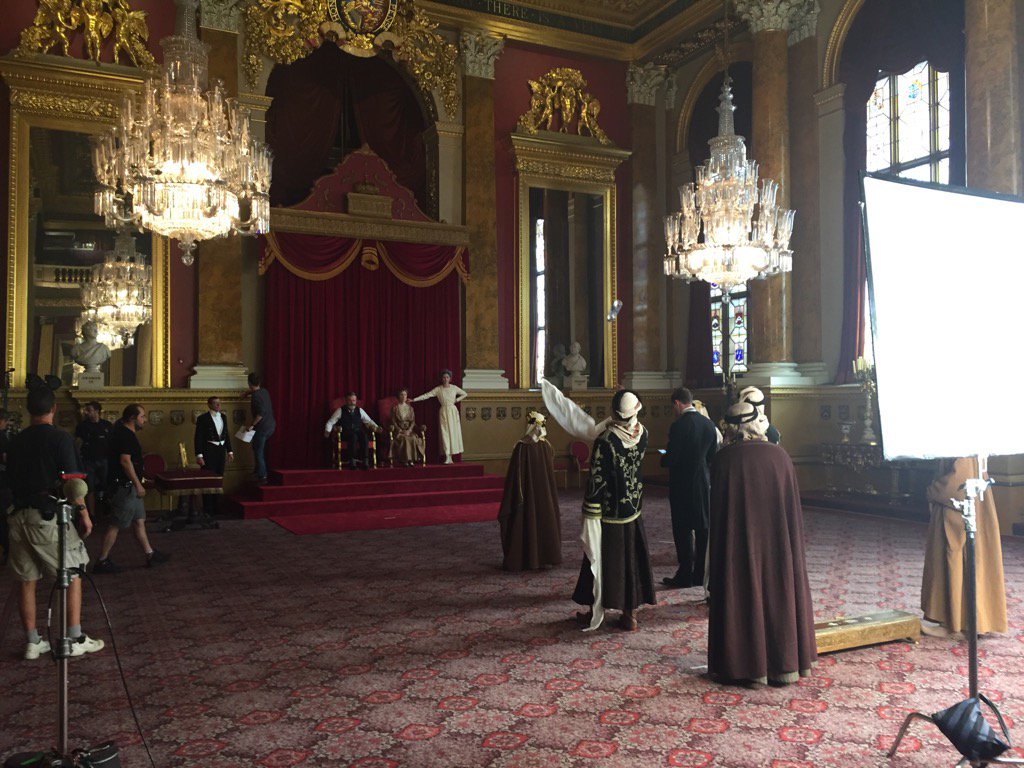 FitzOnFlicks's tweet photo. Meet the royals! Day 12 #BornAKing with @edskrein @MioneCorfield #JamesFleet #buckinghampalace https://t.co/PPiS8QT1WE