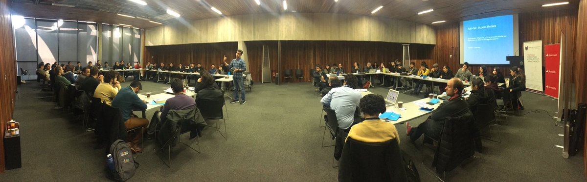 conradvonigel's tweet photo. Comienza semana #bootcamp (entrenamiento acelerado) semifinalistas @Brain_Chile 2017 (30 🇨🇱 + 4 🇲🇽). Mucha energía, potencial y calidad!! https://t.co/ZY3i9nZzeF