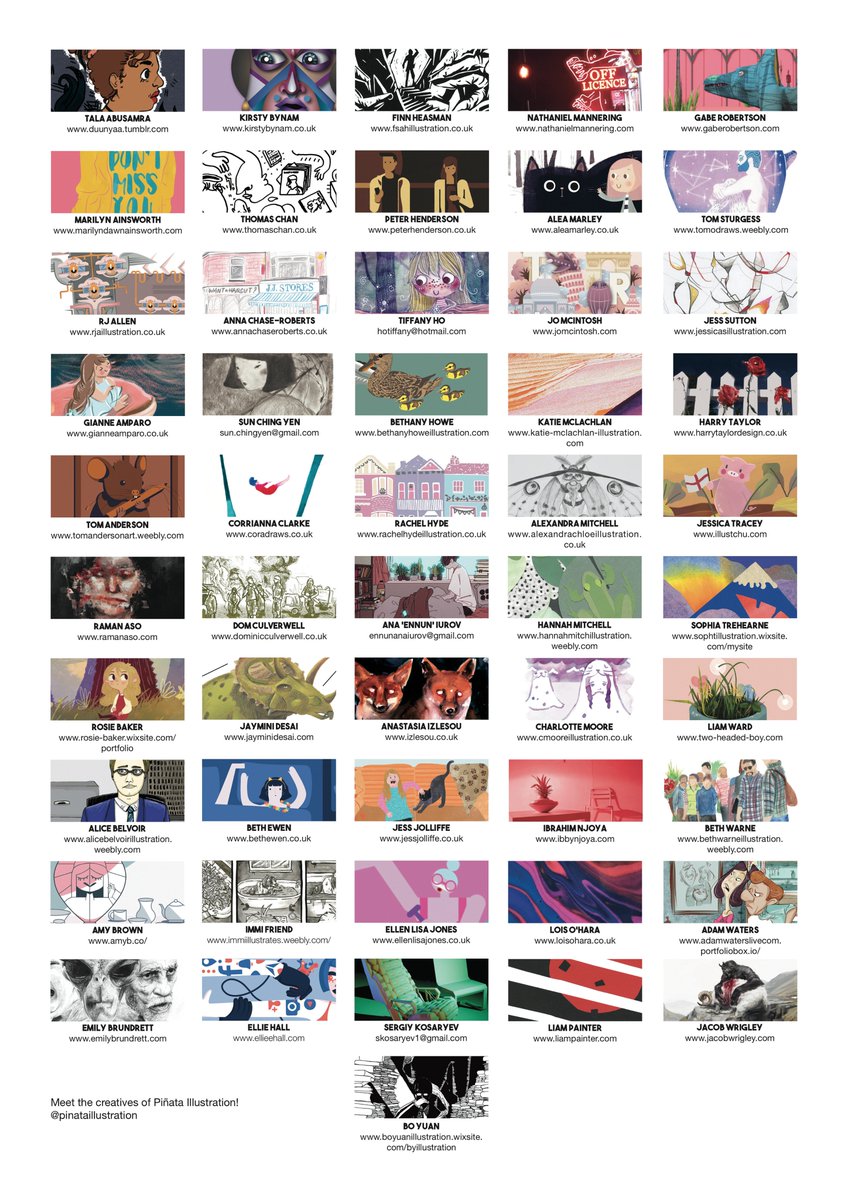 pinataillust's tweet photo. Excited to introduce you to the 51 fabulous creatives that make up Piñata Illustration! Our freshhh illustration collective ✏️🌟 https://t.co/8wplrk9lky