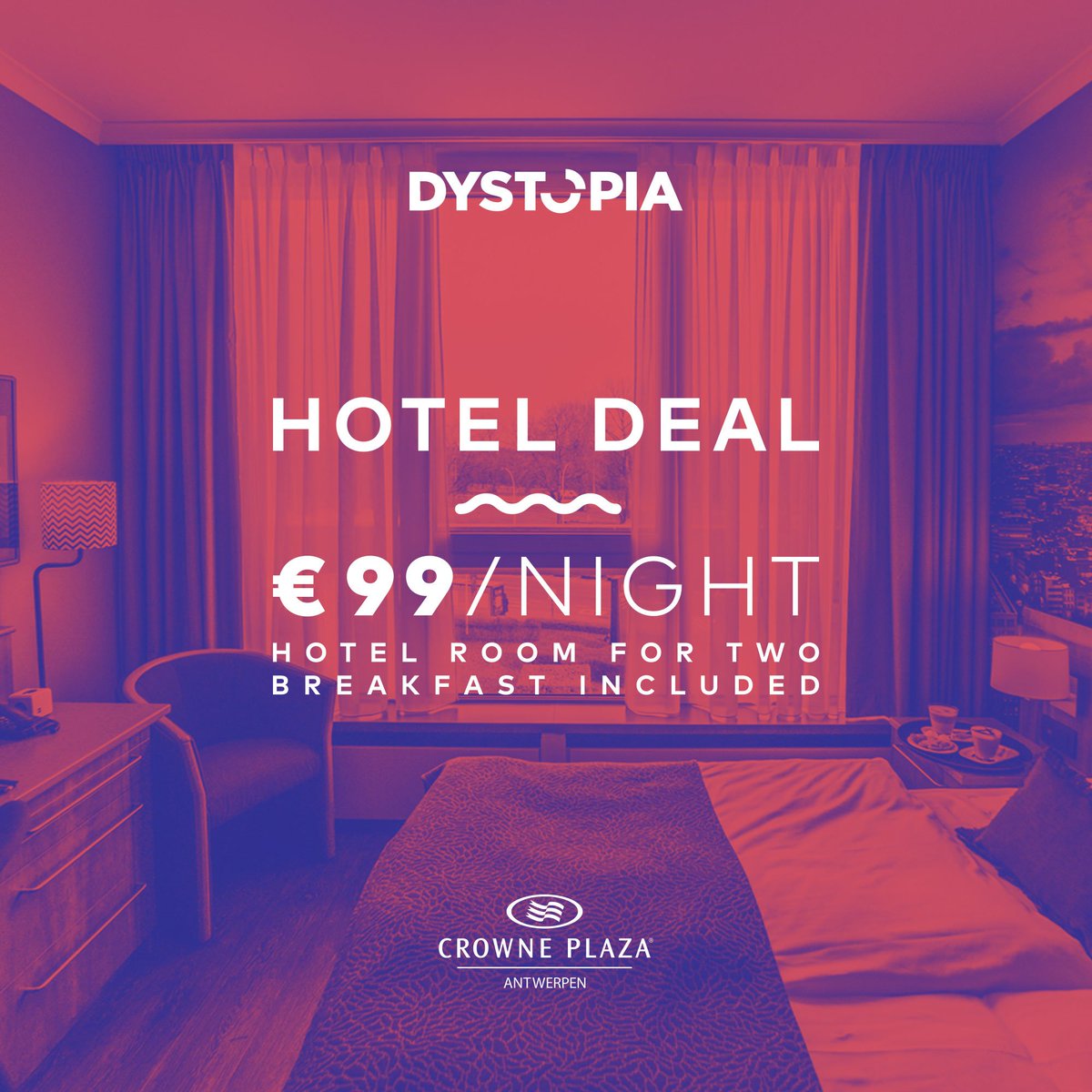 Don't drink &amp; drive. Rather enjoy a night at <a href="/CrownePlaza/">Crowne Plaza Hotels & Resorts by IHG</a> Antwerp after Dystopia Festival 2017 😊
Tickets &amp; extra's: dystopiafestival.com