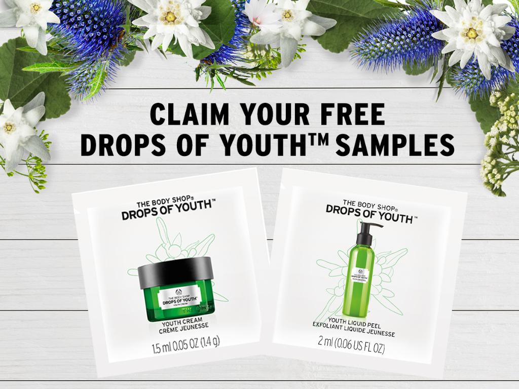 TheBodyShopCA's tweet photo. Claim your FREE Drops of Youth™ Liquid Peel &amp; Youth Cream samples on Facebook and share with your friends! https://t.co/V7c4McP6Kv https://t.co/KlgrUvRiwc