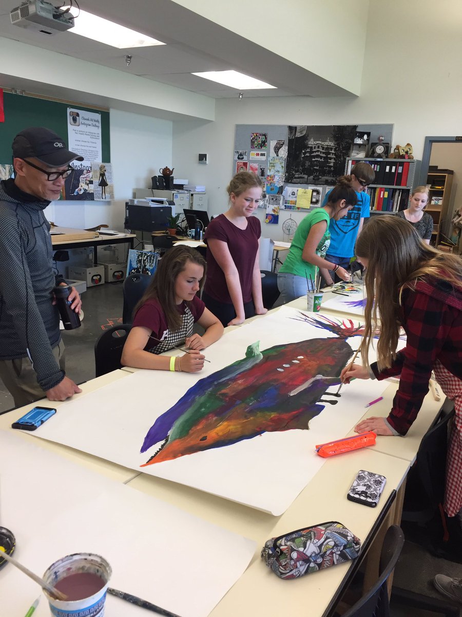 VictoriaKarmali's tweet photo. What happens to Alberta fish when the live in polluted environments? @ChinookCoyotes with guest artist: Ed Pien @UofL_FineArts #makeart https://t.co/3ixCAbSo2x