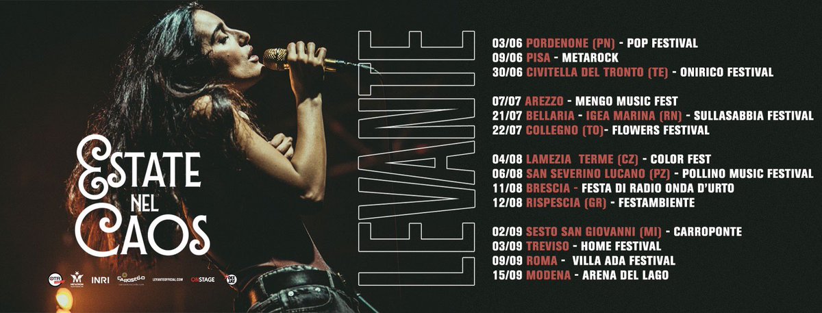 levantecanta's tweet photo. 🌪EstateNelCaos🌪 le nuove date su >>https://t.co/rrnqBeM8mz #nelcaostour #levantecaos https://t.co/043nDbU4ho