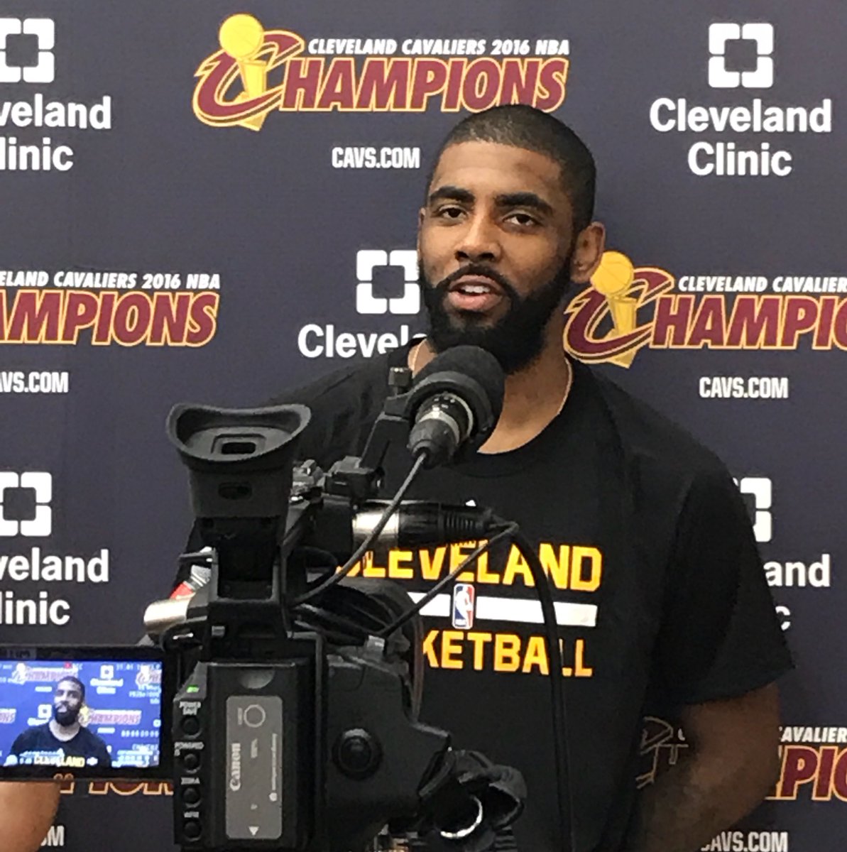 cavs's tweet photo. "I just can't wait for the challenge." 
- @KyrieIrving 

#DefendTheLand || #NBAFinals https://t.co/PknlZcWEi2