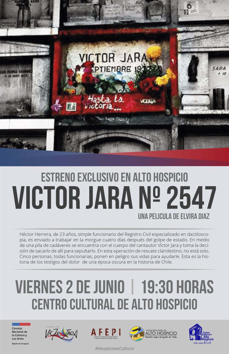 CCAHo_MAHO's tweet photo. Este viernes 02/06 a las 19:30 horas VÍCTOR JARA N°2547 en Salón Teatro del CCAHo entrada gratis. #CulturaHospicio @munimaho @CanalMaho https://t.co/3SUTrZsB1e