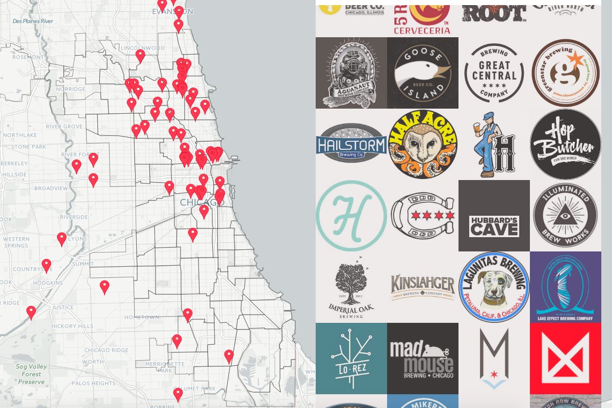 BlockClubCHI's tweet photo. We rounded up all of the breweries in Cook County. How many of these beers have you tried?  https://t.co/mynw2zHewq https://t.co/yBKGdhTrh6