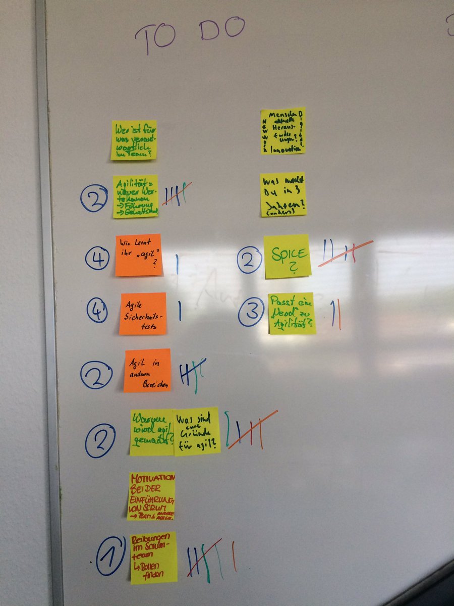 Unser Themen #backlog - Schönschrift ist nicht dabei ;-) #ScrumHN