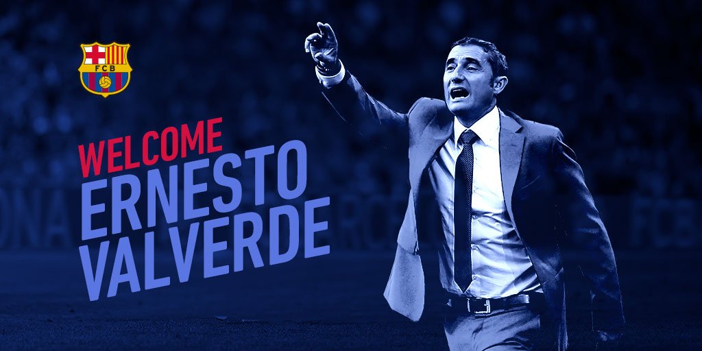 Ernesto Valverde is the new @FCBarcelona coach. Welcome, Ernesto! #HolaValverde