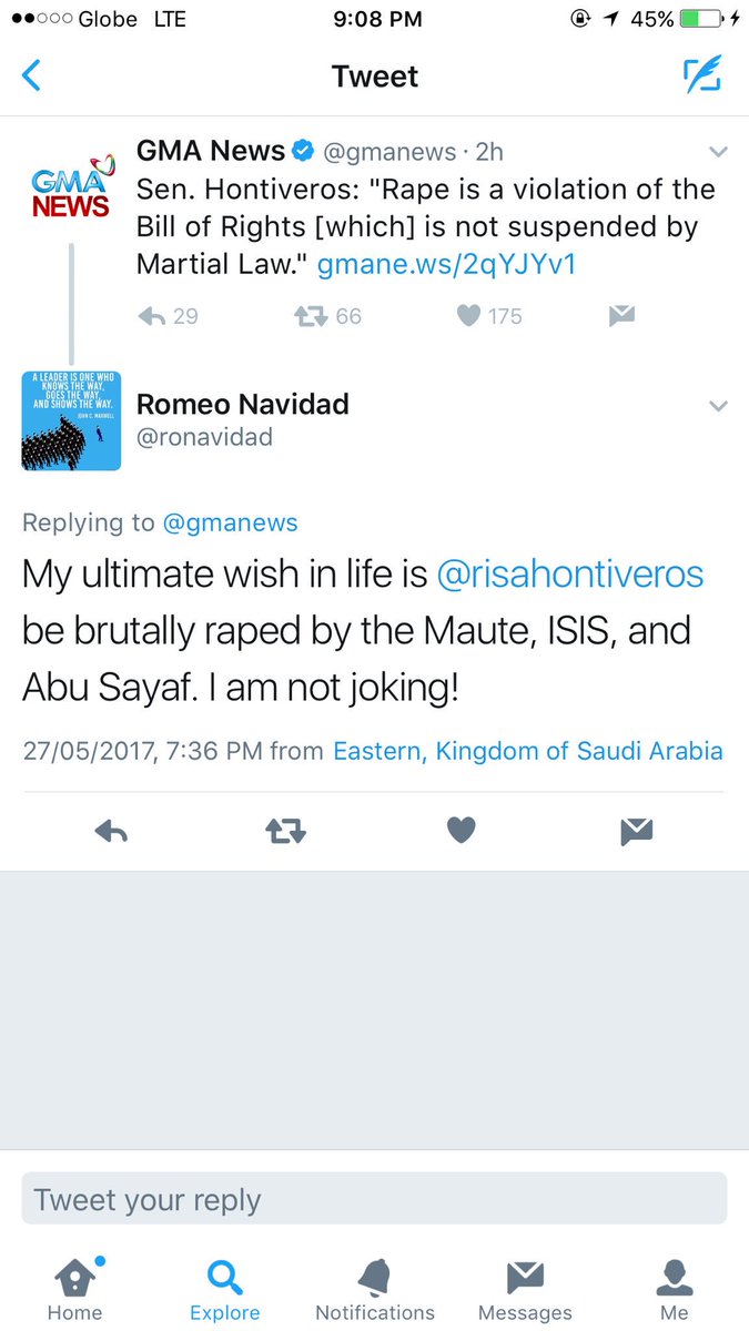 kapetbarako's tweet photo. @gmanews @romeonavidad acct is no longer active. he is HR executive with @NESGlobalTalent in Saudi. I'm sure his company will not be happy. https://t.co/uSeoHs4pag