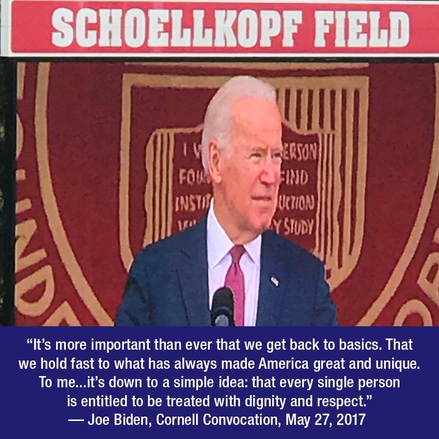 MikeHotPence's tweet photo. Wise words from @JoeBiden on Saturday, in celebration of Memorial Day and in honor of all those who fight for freedom. #CornellConvocation https://t.co/w21AEPpEet