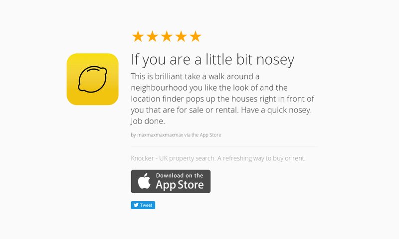 KnockerApp's tweet photo. 5 Star Review: "If you are a little bit nosey: This is brilliant take a walk around a neig…" https://t.co/5MA9ZlrV3q https://t.co/U3b70bp1Nb
