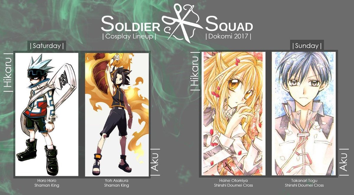 SoldierSquadCos's tweet photo. Hier noch unser #Cosplay Line-up für die #DoKomi!
Hoffentlich klappt alles! 💪
~ Aku. ☆ https://t.co/WwlJquqDUR