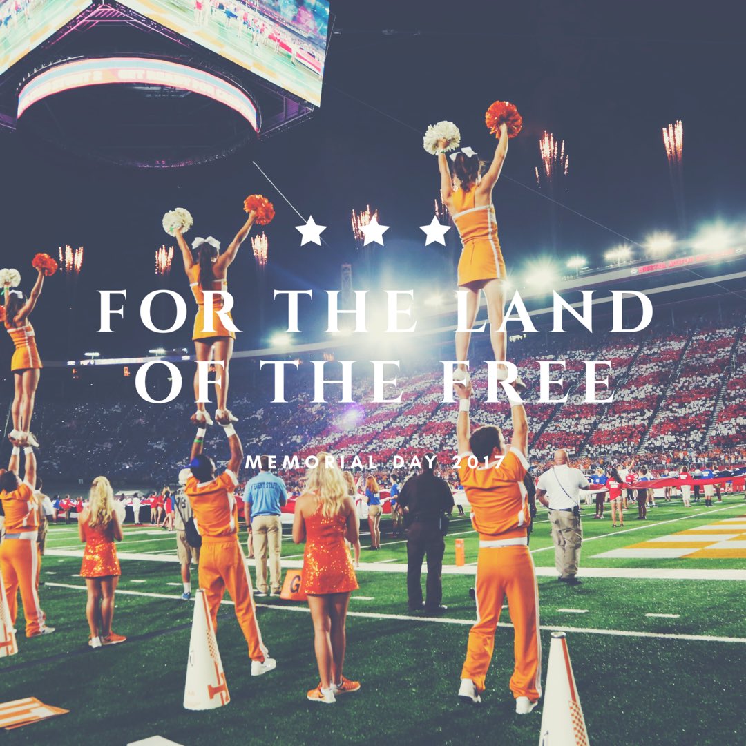 vol_danceteam's tweet photo. Today we honor the men and women who have dutifully fought and defended our country. We thank you for your service. 💙❤️🇺🇸 #memorialday https://t.co/iYjcngdEEm