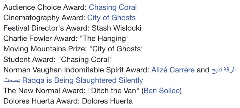 Mountainfilm's tweet photo. CONGRATULATIONS TO THE 2017 MOUNTAINFILM FESTIVAL AWARD WINNERS! #mfilm17 https://t.co/8axM9sJhXA