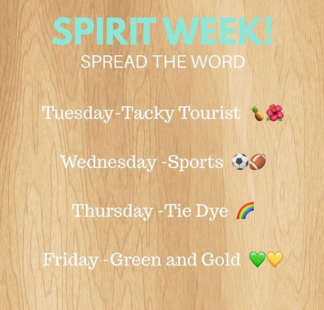 langley_2020's tweet photo. Spirit week!! Wear your tackiest tourist clothes tomorrow! https://t.co/AtUyIQu1YW