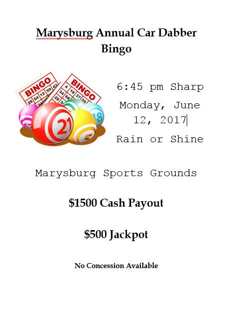 BronsCarol's tweet image. Annual Car Bingo 6:45 pm, Monday June 12 @MarysburgSK  #UndertheB