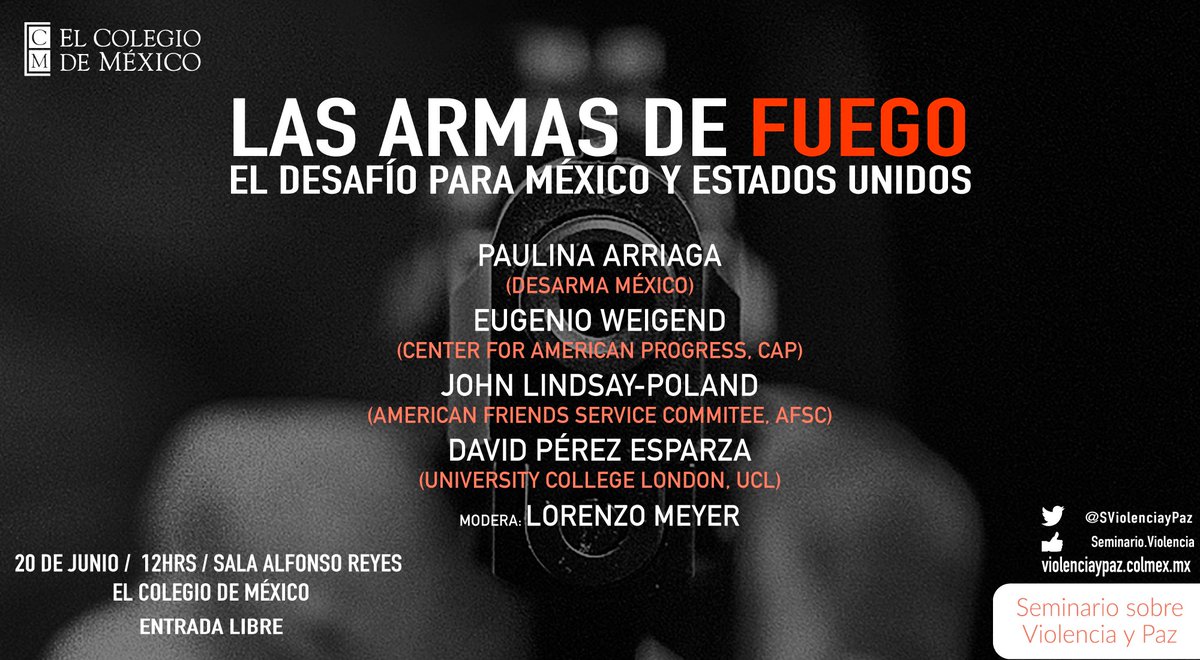 casede_org's tweet photo. Prox sesión del @SViolenciayPaz
20 de junio en @elcolmex
@desarmamex México @amprog 
@afsc_org @UCLOfficial
#EntradaLibre 
#TeInteresa https://t.co/vsdPWgeSzY