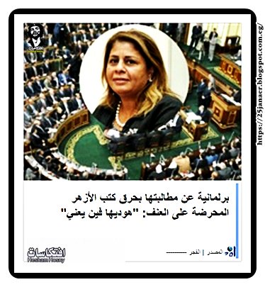 برلمانية عن مطالبتها بحرق كتب الأزهر المحرضة على العنف: "هوديها فين يعني"