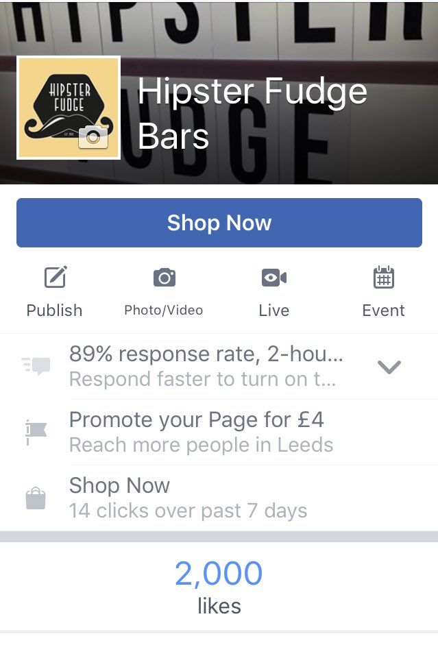 hipsterfudge's tweet photo. We got 2000 followers on Facebook tonight! 🙌🙌👏🏽 https://t.co/R8CSWE8EKt