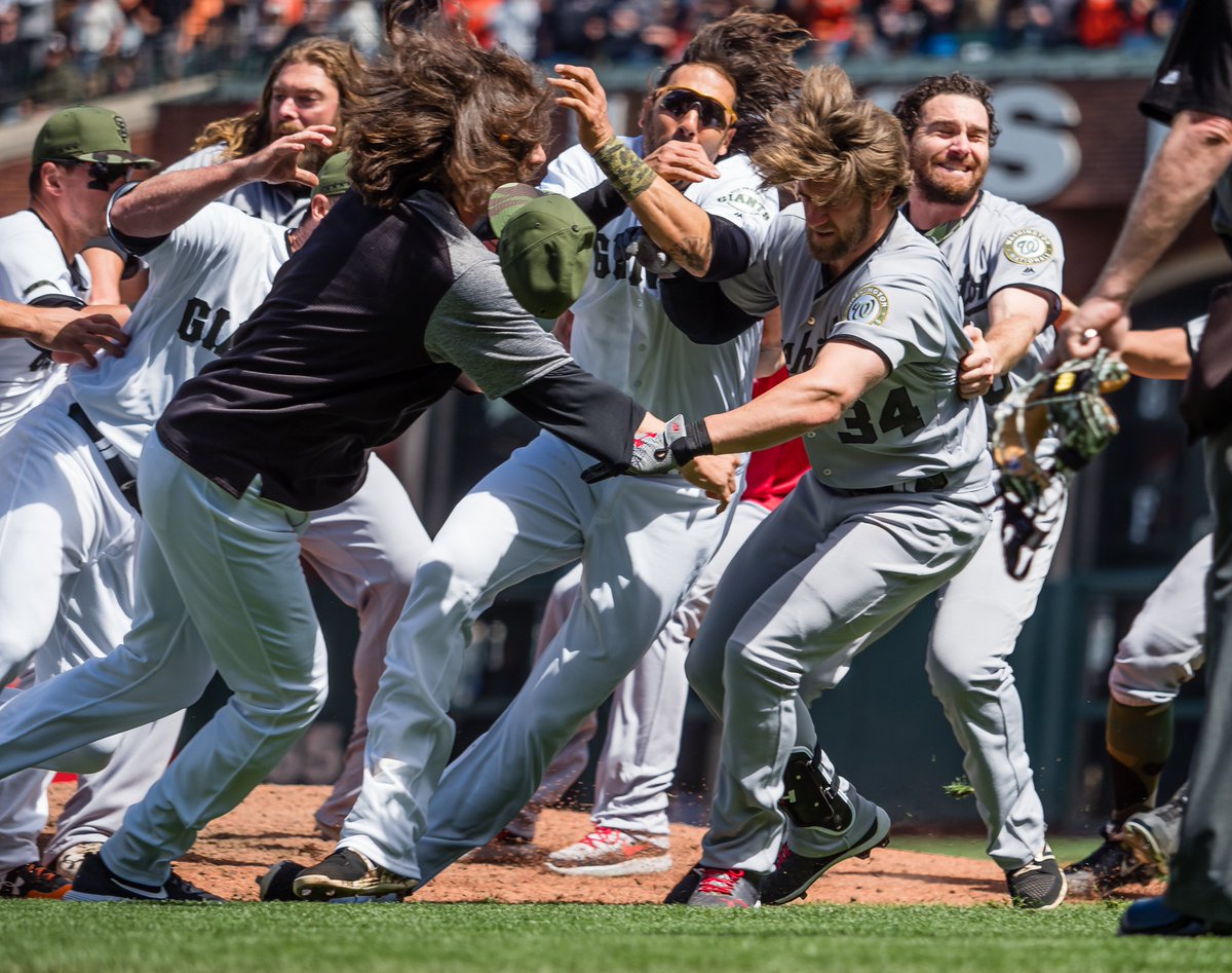 Baseball fight or mosh pit?