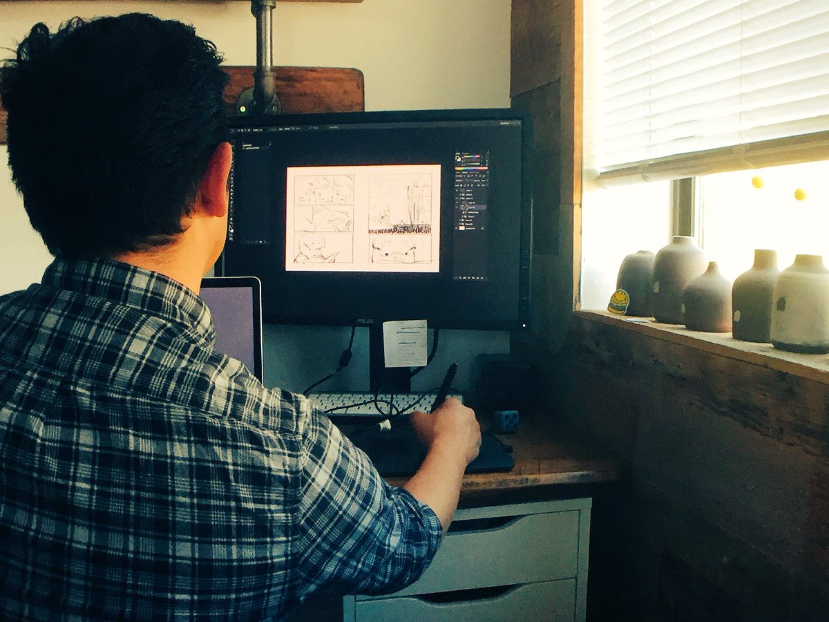tonkohouse's tweet photo. Working hard quietly on Memorial Day with our deadline approaching. #thedamkeeperFeature https://t.co/zJNk8cJeSC