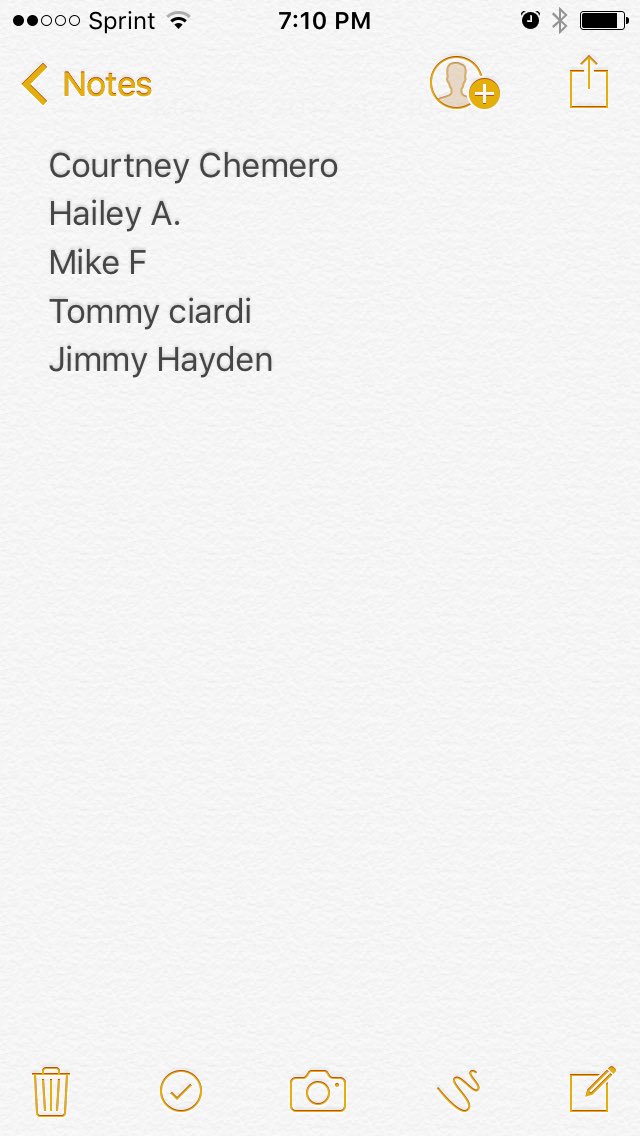 nfhsassassin17's tweet photo. List of people still playing. You guys have made it to round 4. Congrats 😈 https://t.co/a8xYQpMx6I