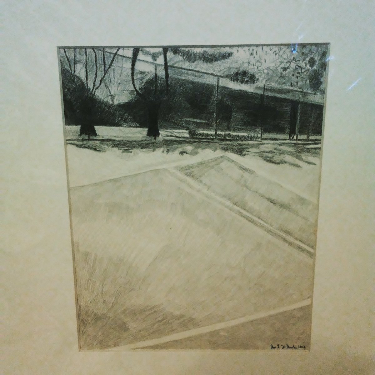 Pencil drawing of ad side tennis court. #remodeling #tennisart #sportsbar #interiordesigner #gymclub #Health #NCAATennis #homedesign