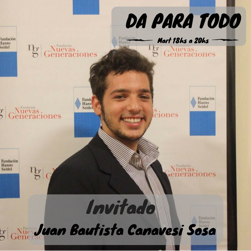 DPTODORADIO's tweet photo. Entrevista a Juan Bautista Canavesi Sosa Apasionado x la política y miembro d @LaGeneracionArg!
DA PARA TODO
Mart 18hs a 20hs
Radio Arroba https://t.co/9WQpLgWF1f