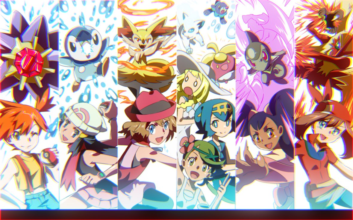 Los pokemon con sus entrenadoras yo con mi braixen
