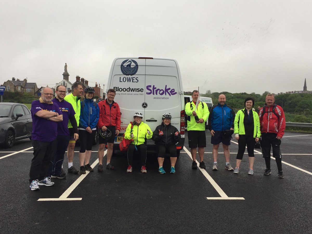 LowesC2C's tweet photo. We made it! Coast to coast has been conquered! Over £7k for @Bloodwise_North and @StrokeAssocNE #LowesC2C https://t.co/nCmsrMiPHw