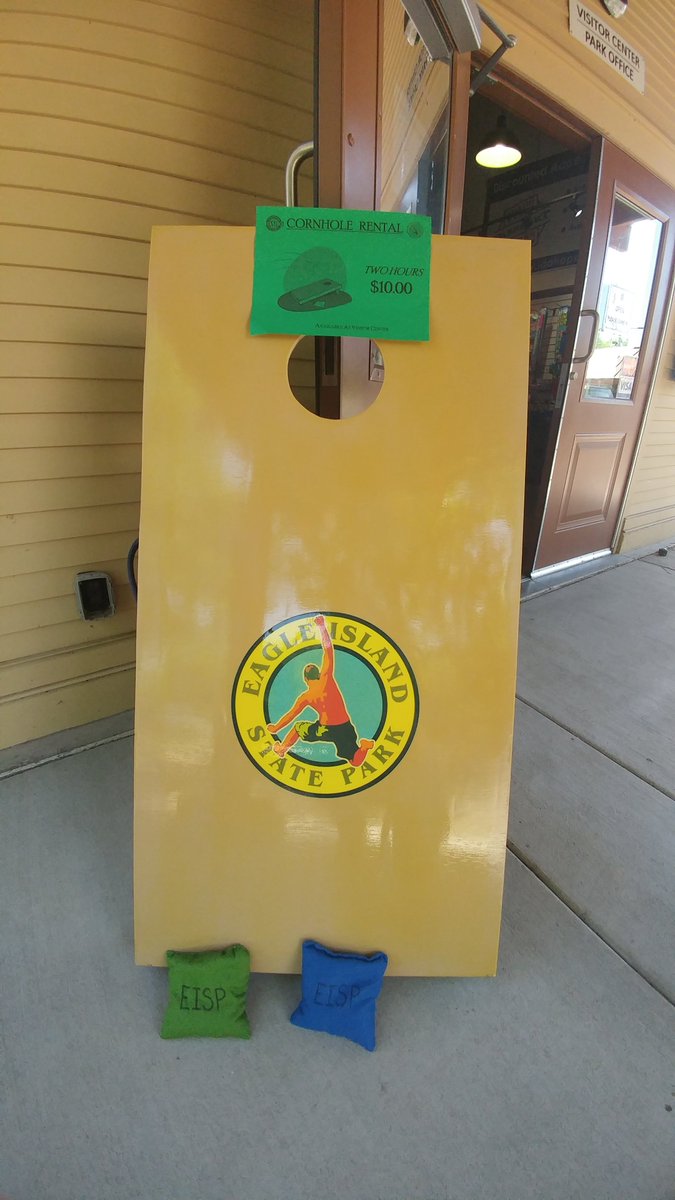 EagleIslandSP's tweet photo. It's a beautiful Memorial Day &amp; Eagle Island is open! Stop by the Visitor's Center to rent a cornhole game! #EagleIsland #MemorialDay https://t.co/KWJMpQkflP
