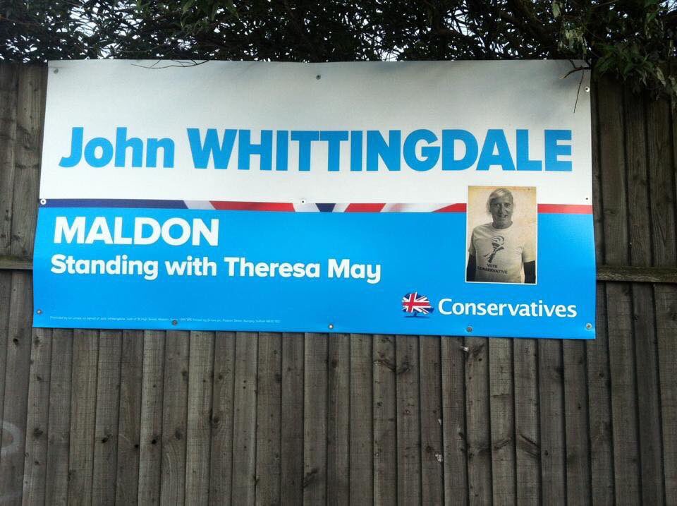 Lots of the former-Culture Secretary's campaign boards have apparently been "vandalised" with the addition of Jimmy Savile photos