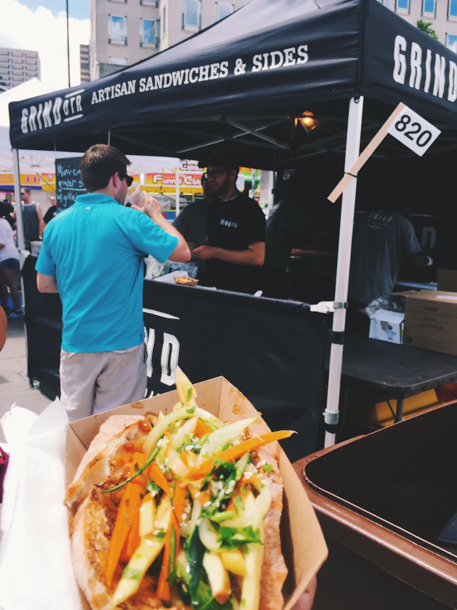 lil_mustardseed's tweet photo. My buddy Tyler from @GrindOTR made this yummy + refreshing Asian-style "Shoryuken" sammie veg just for me 😋! #tasteofcinci #supportlocal https://t.co/0ldhBgAz2s