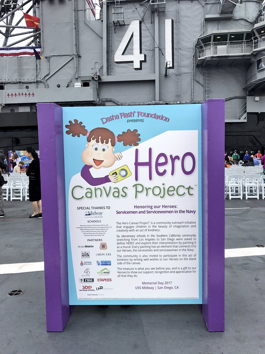 USSMidwayMuseum's tweet photo. Visit the Hero Canvas Project display on the flight deck! ⚓️🇺🇸 #legacyweek17 #HeroCanvasProject #dashaflashfoundation https://t.co/kGIhnDZ610