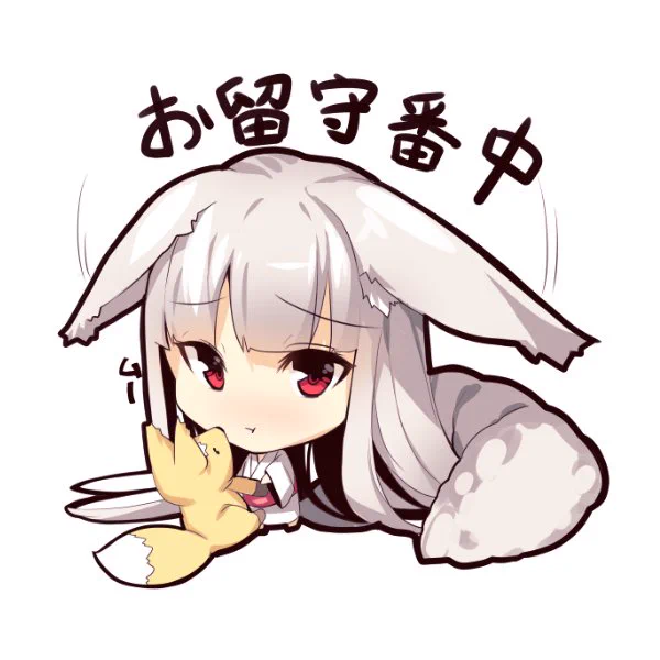 深夜のひっそり落書き!今日は銀キツネ子さんの日常ですー。銀キツネ子さんはお留守番中のようです。 