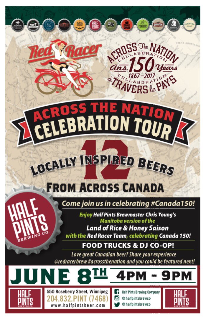 HalfPintsBrewCo's tweet photo. Stop by on June 8th for an evening with our friends from @CentralCityBrew and @theredember DJ Co-Op will be spinning great tunes https://t.co/NSl2sqo3Fe