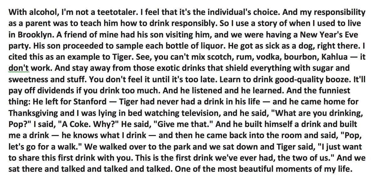 GD_MikeO's tweet photo. Earl Woods on the first time he &amp; Tiger shared an adult beverage together, as told to @RudyWriter in the November 2001 @GolfDigest Interview https://t.co/lKABG4dp0r