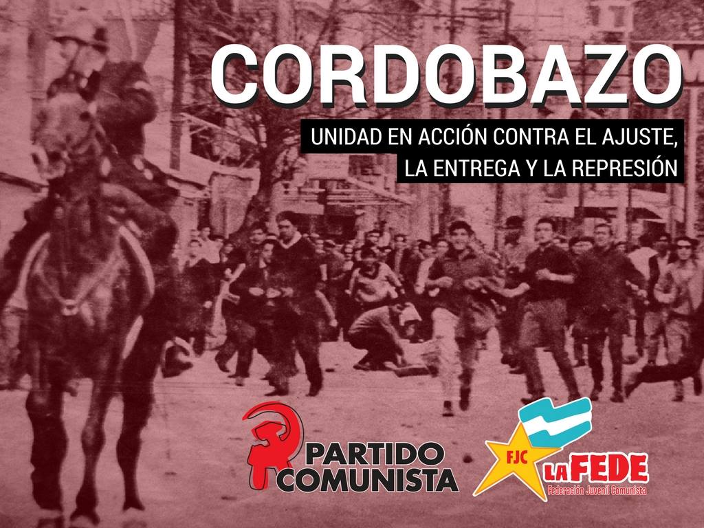 fjcarg's tweet photo. A 48 años del #Cordobazo luchamos para construir la unidad en acción contra el ajuste, la entrega y la represión del macrismo! https://t.co/1aVLwHd2KT