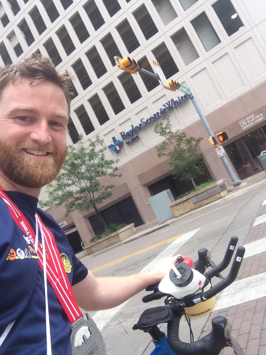 joerogues's tweet photo. Done with CapTex Tri, going to need some massage therapy @bswhealth_ATX downtown clinic this week!! https://t.co/7frBwB2zwG