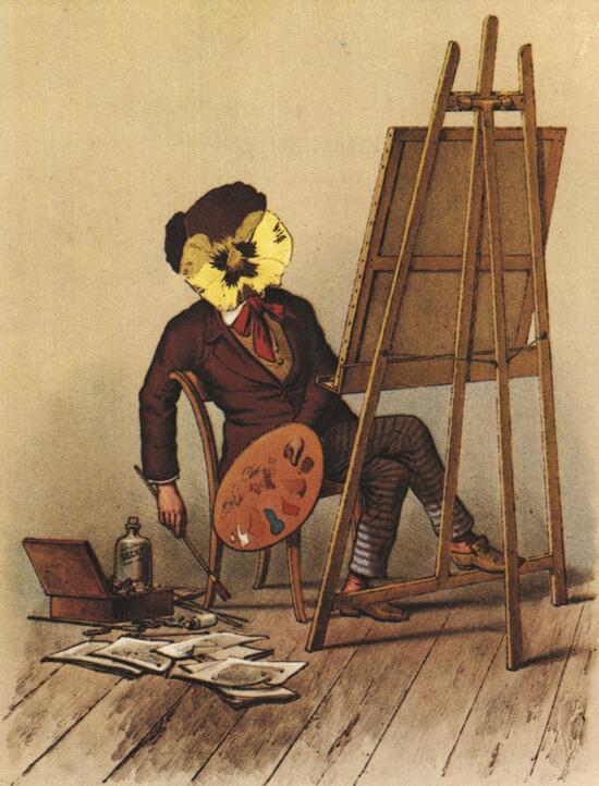 Iconomicone's tweet photo. Franz Graf von Pocci - Le peintre à son chevalet - Viola Tricolor, 1876 https://t.co/2OwKVa028r
