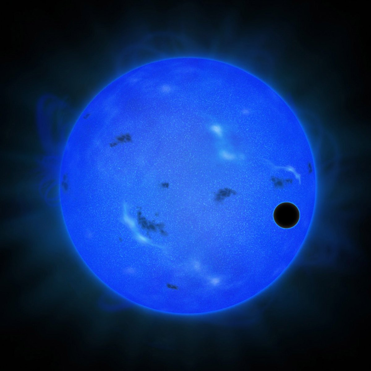 Think_Big's tweet photo. La super-Terre #GJ1214b a une masse d'environ six fois celle de la Terre et son atmosphère présenterait une signature plate et sans relief. https://t.co/E2wDNfBuc7
