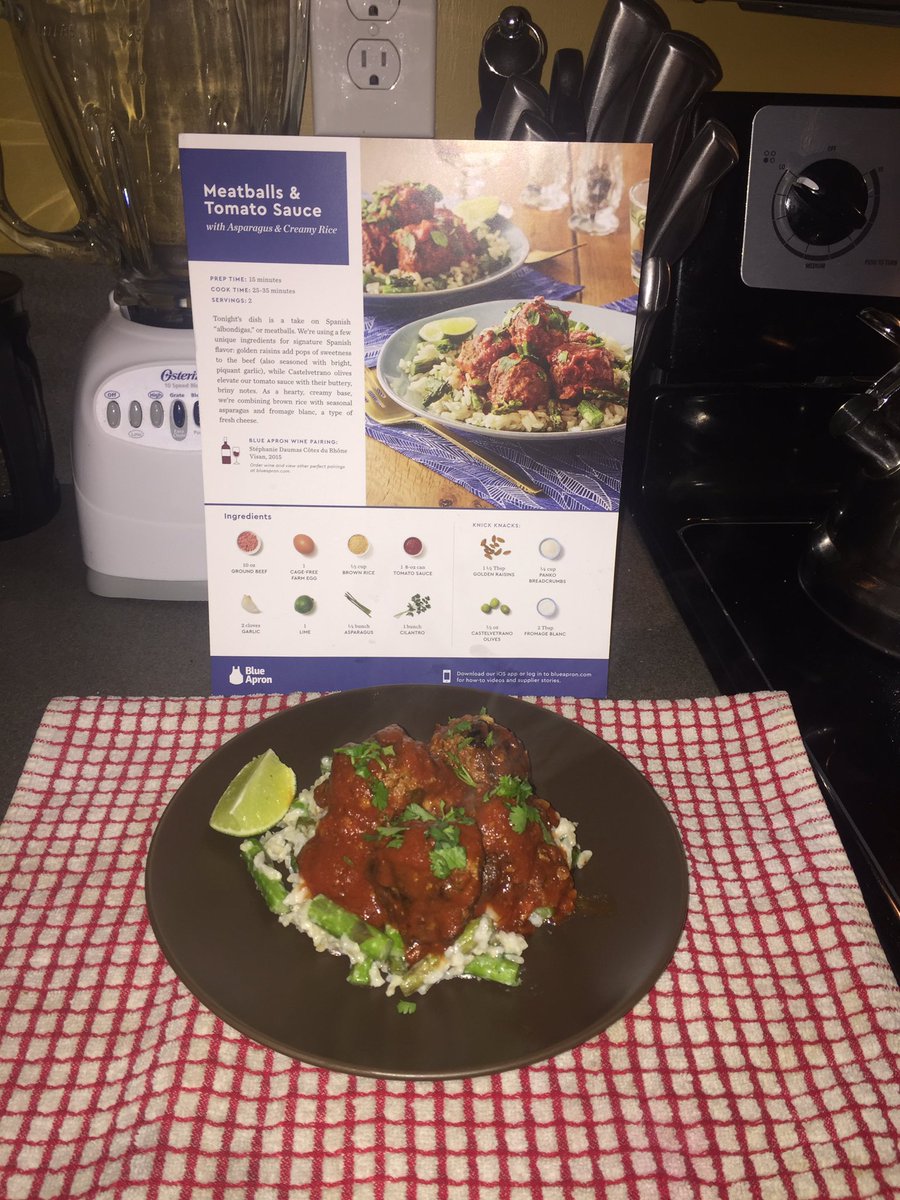 LReenstierna's tweet photo. Yum!! Two more successful @blueapron dinners! A culinary masterpiece. Thank you! #abetterwaytocook #freshfood https://t.co/5Fp3W6eHAb