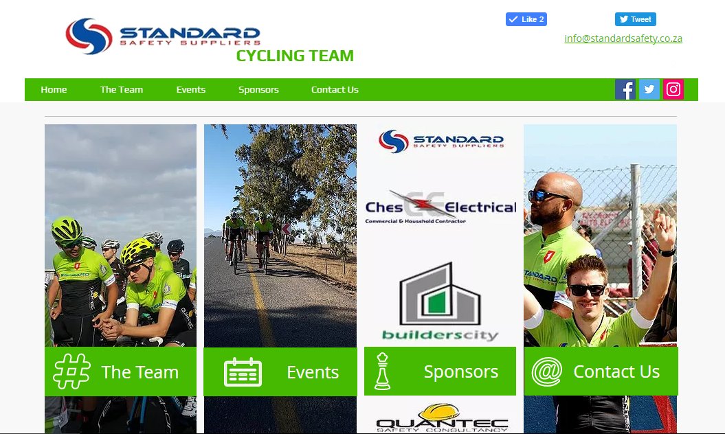 SSCyclingTeam's tweet photo. Standard Safety Cycling Team has a new website, check out The Team, The Sponsors &amp; Events @ https://t.co/Aq5rQEEqm9 #CapeTown #Website https://t.co/ivRWU2SSLf