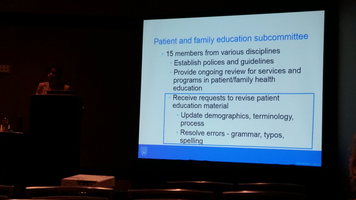 MLA_MLES's tweet image. Diana talks about the awesome opportunity to sit on a patient ed committee at @MayoClinic and offer librarian help #mlanet17 #NewVoices