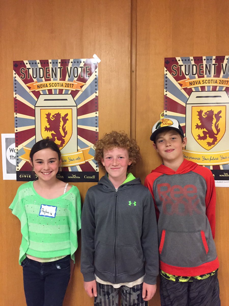 MsALeslie's tweet photo. Gr 4 students @CDS excited to participate in the #studentvoteNS @CIVIX_Canada for the second time this school year! https://t.co/fcoqp4w0Qf